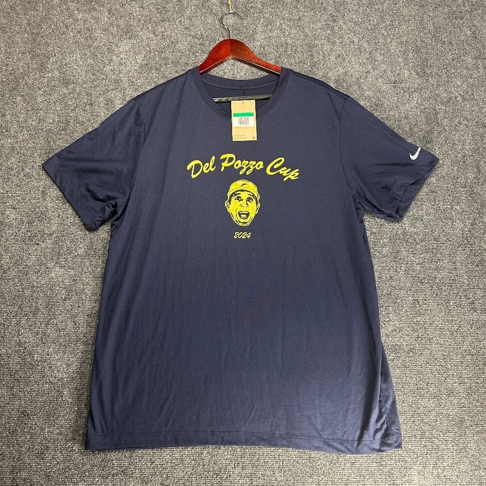 Nike Shirt Mens XL The Nike Tee Blue Short Sleeve Del Pozzo Cup 2024 Dri Fit NEW